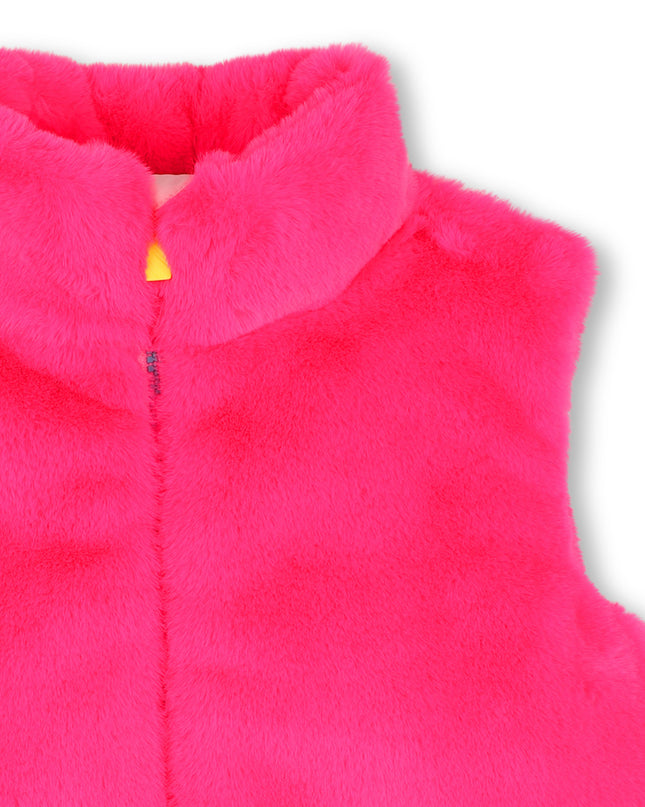 kidsatelier-Billieblush-Pink Faux Fur Vest