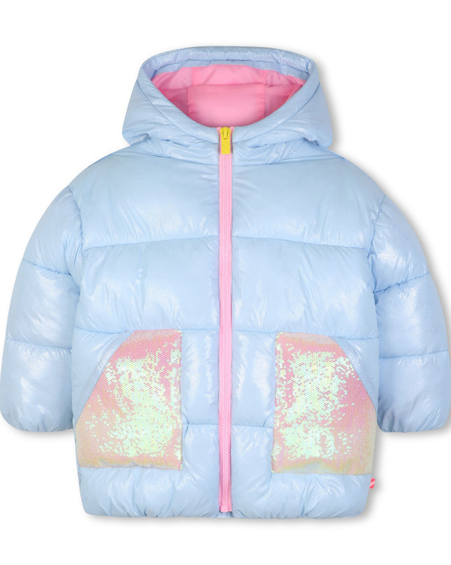 Kids Atelier Billieblush Blue Sequin Pocket Puffer
