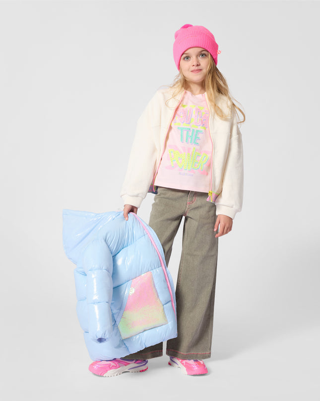 Kids Atelier Billieblush Blue Sequin Pocket Puffer