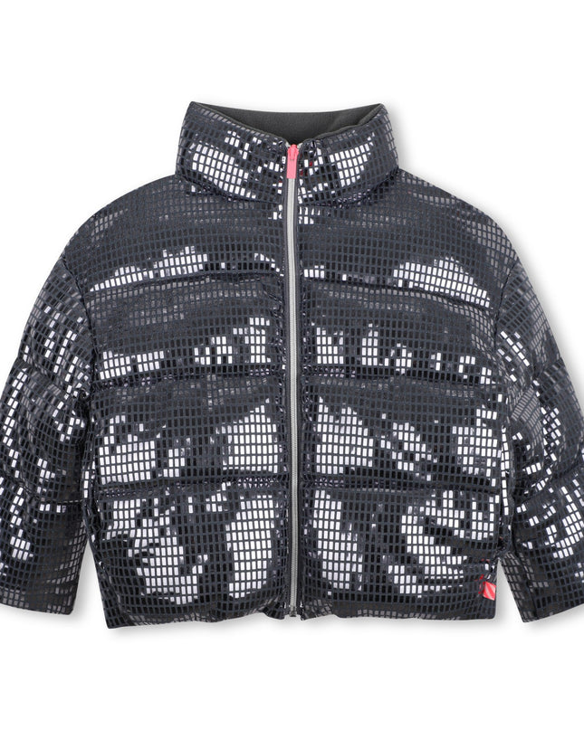 Kids Atelier Billieblush Grey Faceted Puffer Jacket