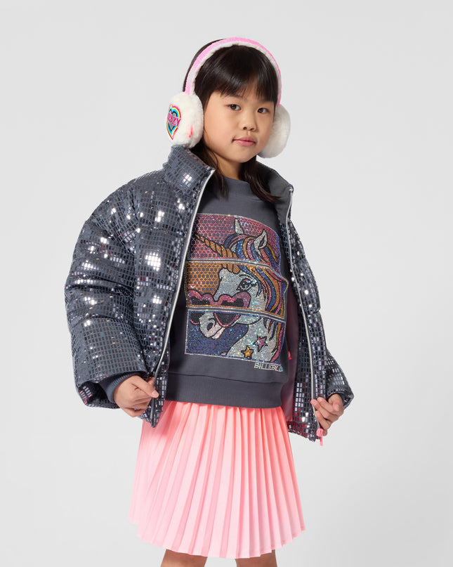 Kids Atelier Billieblush Grey Faceted Puffer Jacket