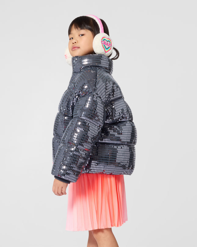 Kids Atelier Billieblush Grey Faceted Puffer Jacket