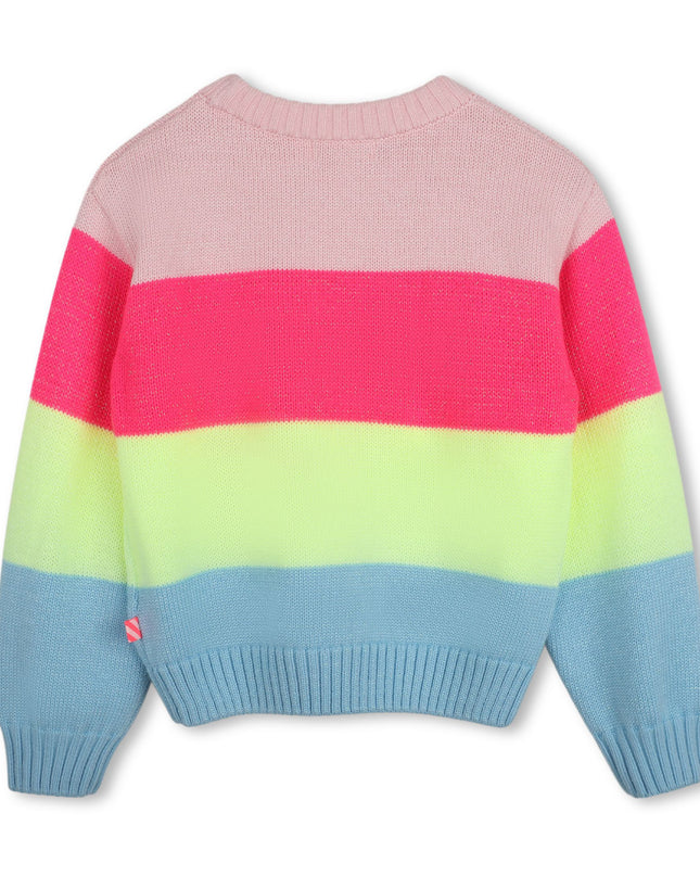 Kids Atelier Billieblush Multicolored Striped Sequin Knit Sweater