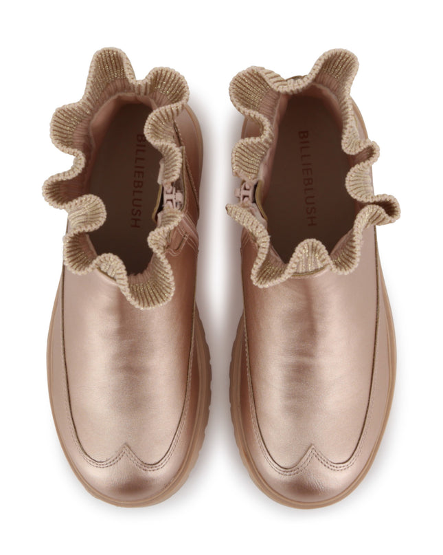 Kids Atelier Billieblush Gold Knit Ankle Boots