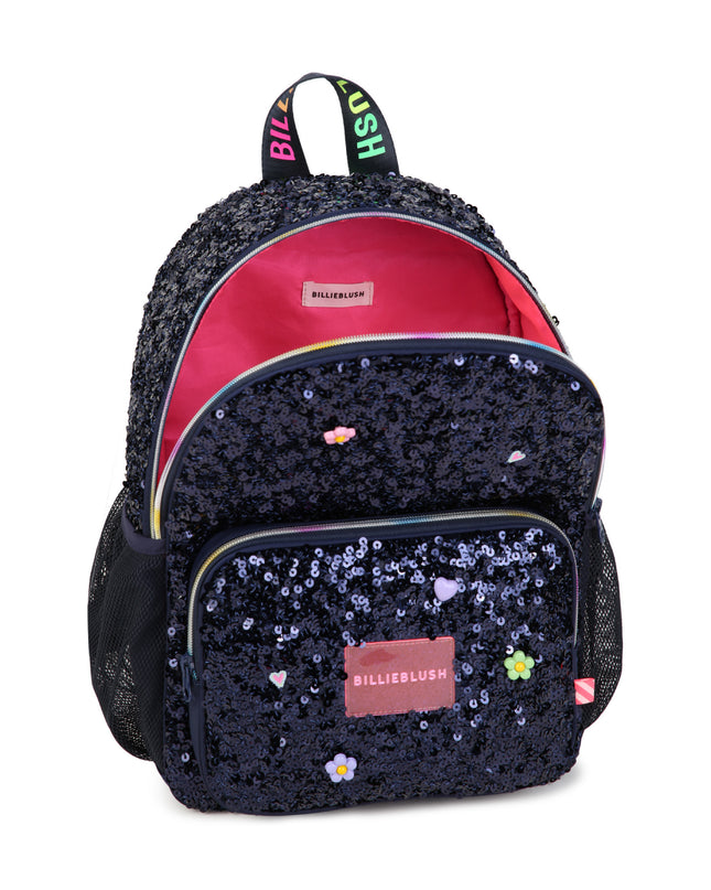 Kids Atelier Billieblush Navy Sequin Charm School Backpack