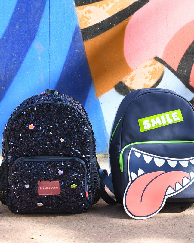 Kids Atelier Billieblush Navy Sequin Charm School Backpack