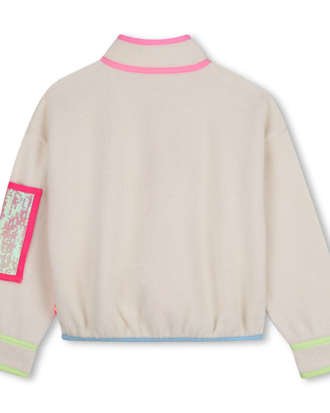 Kids Atelier Billieblush Beige Neon Trim Cardigan