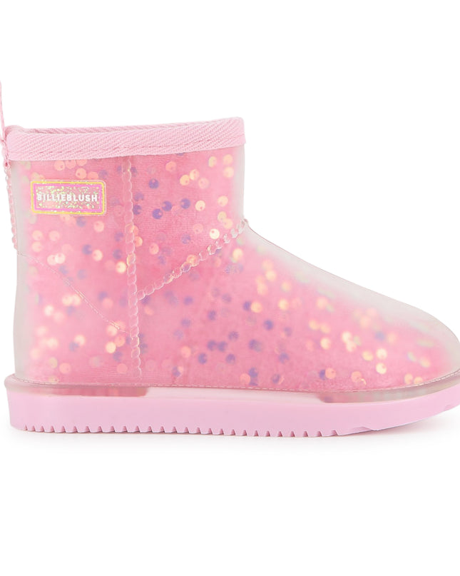 kidsatelier-Billieblush-Pink Sequin Apres Ski Boots