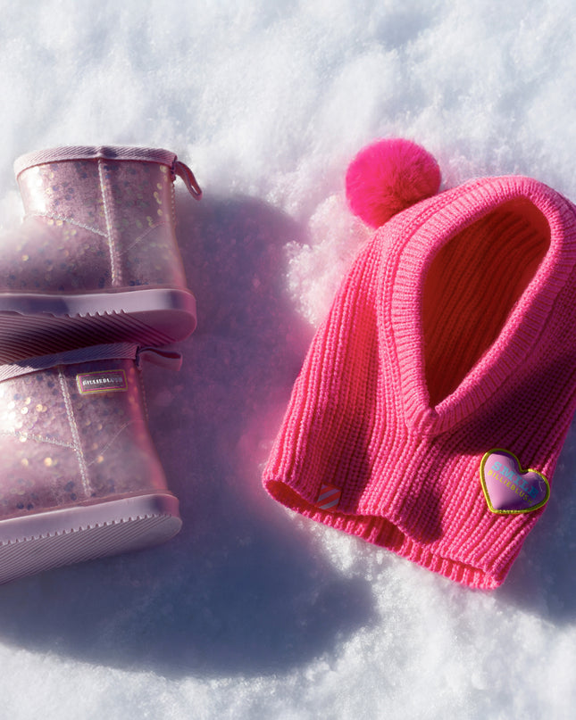 kidsatelier-Billieblush-Pink Sequin Apres Ski Boots