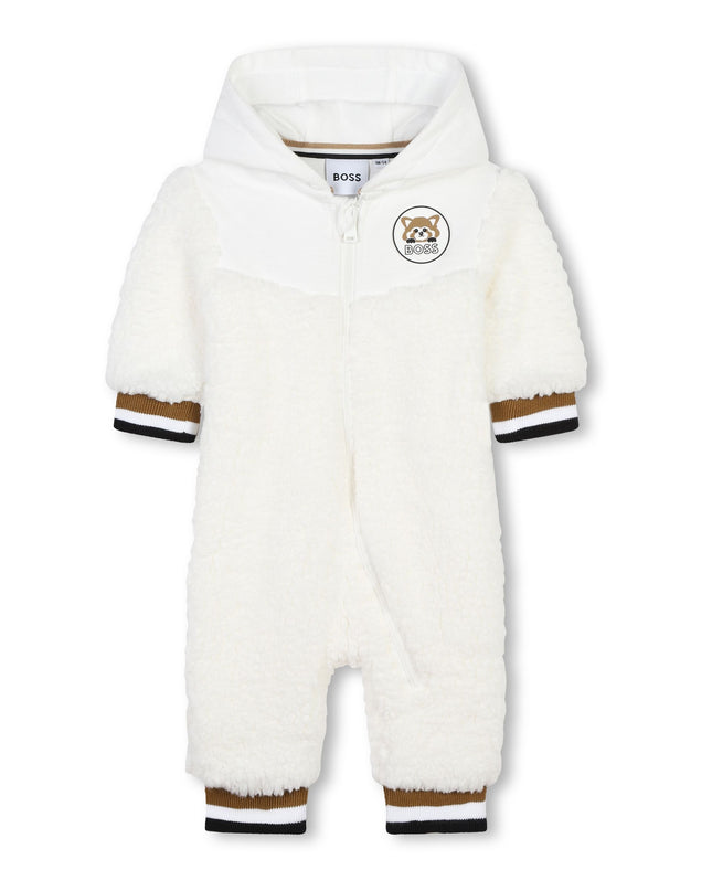 White Hooded Logo Romper