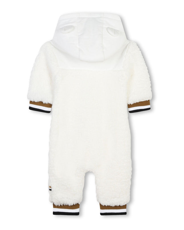 White Hooded Logo Romper