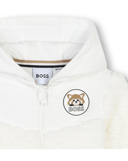 White Hooded Logo Romper