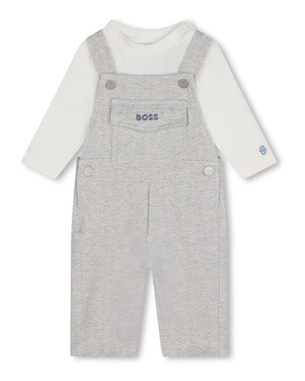 Light Gray Dungarees & T-shirt