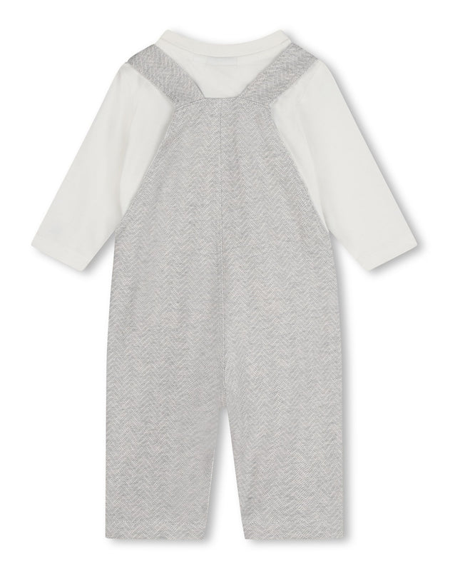 Light Gray Dungarees & T-shirt