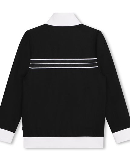 Black Chevron Zip Up Cardigan