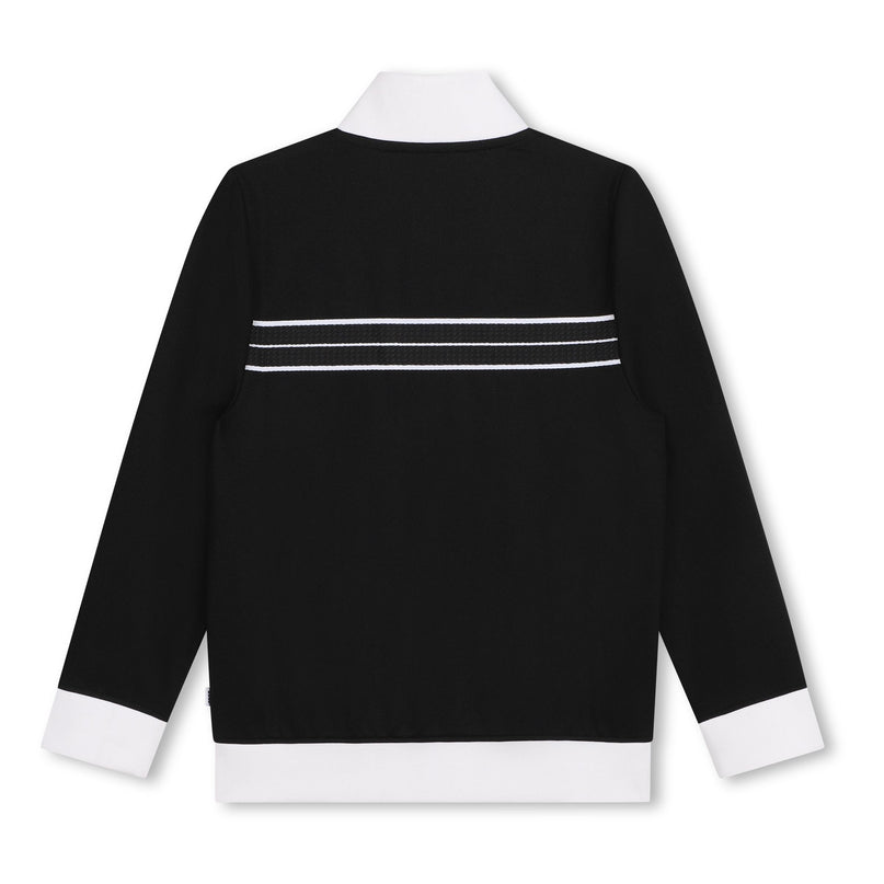 Black Chevron Zip Up Cardigan