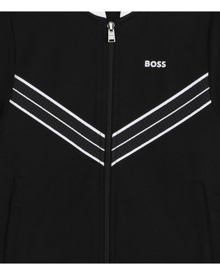 Black Chevron Zip Up Cardigan