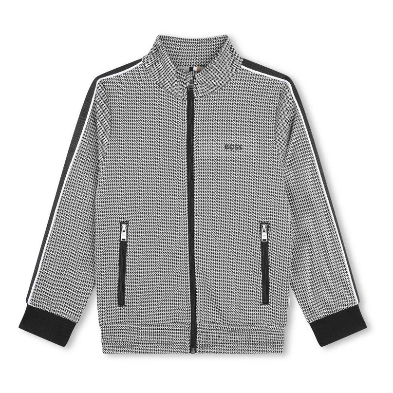 Black & Gray Zip Up Cardigan