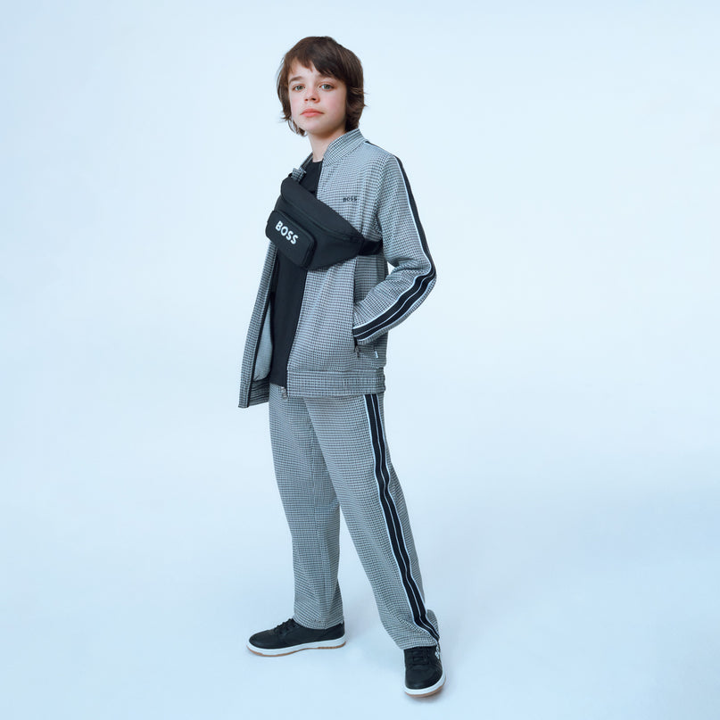Black & Gray Zip Up Cardigan