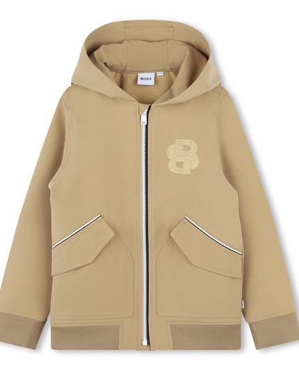 Brown Hooded Logo Sweatshirt
