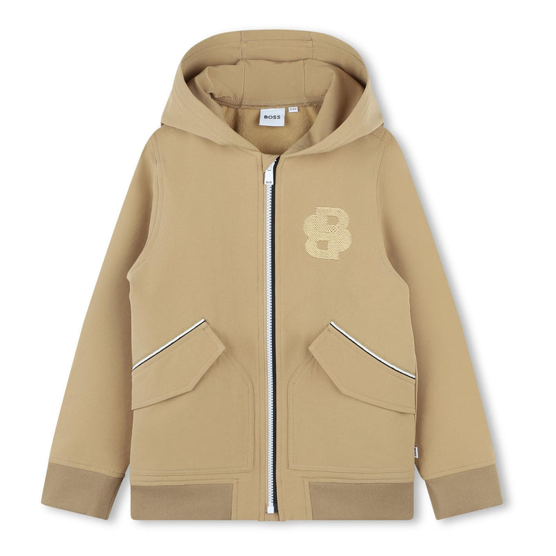 Brown Hooded Logo Sweatshirt