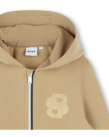 Brown Hooded Logo Sweatshirt