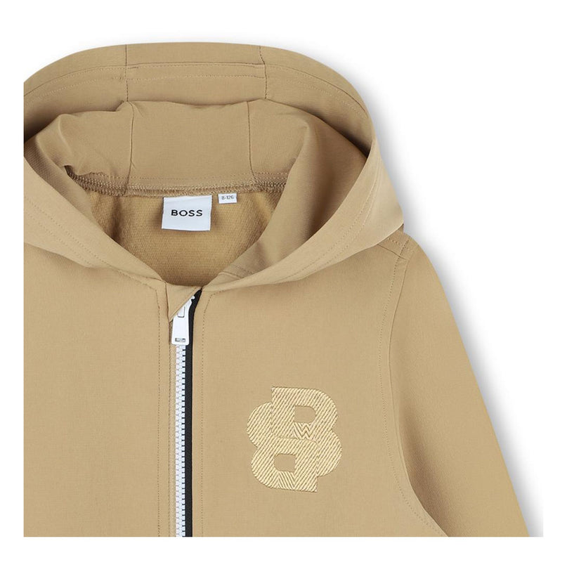 Brown Hooded Logo Sweatshirt