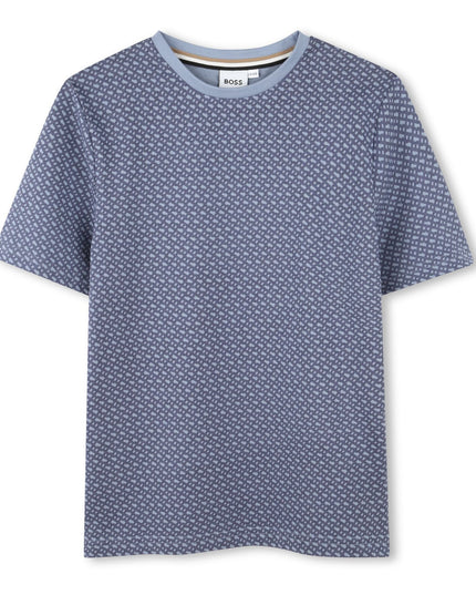 Blue Grey Monogram T-Shirt
