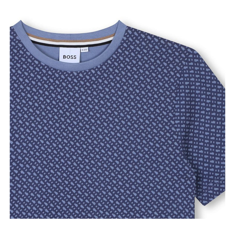 Blue Grey Monogram T-Shirt