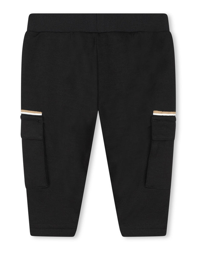 Black Pocket Logo Joggers