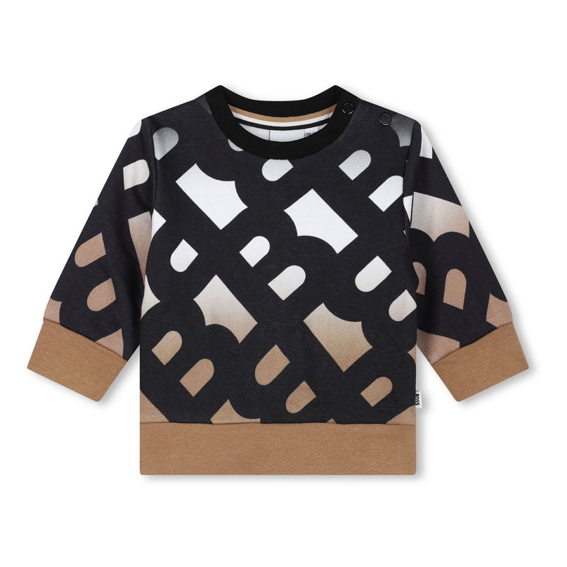 Black AOP Logo Sweatshirt