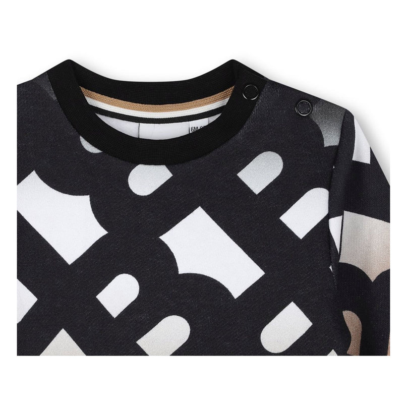Black AOP Logo Sweatshirt