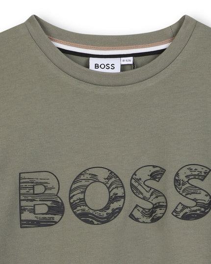 Kids Atelier-Boss-Olive Green Short Sleeves T-Shirt