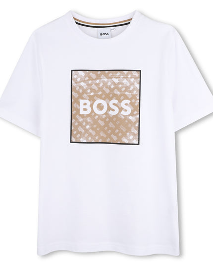 Kids atelier-Boss-Boys White Logo t-Shirt