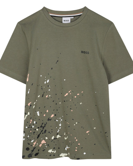 Kids Atelier-Boss-Olive Green Short Sleeves T-Shirt