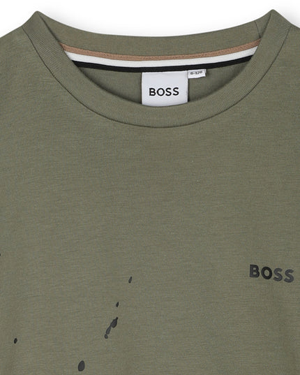 Kids Atelier-Boss-Olive Green Short Sleeves T-Shirt