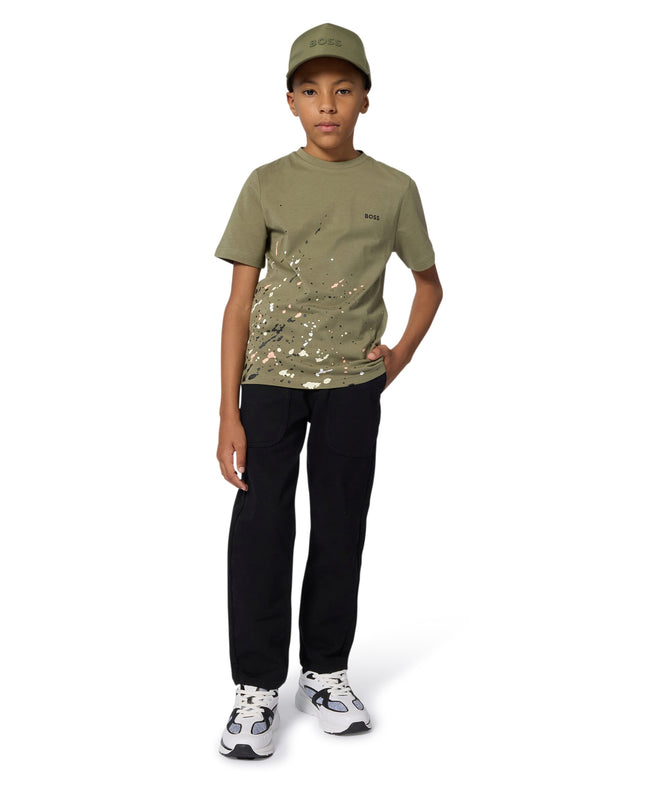 Kids Atelier-Boss-Olive Green Short Sleeves T-Shirt