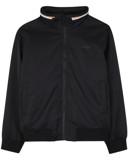 Kids atelier-Boss-Black Padded Jacket for Boys