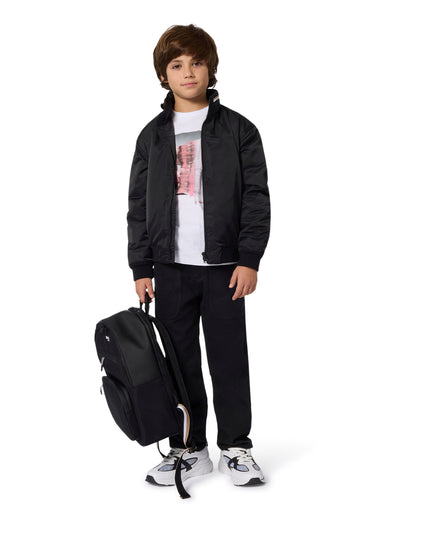 Kids atelier-Boss-Black Padded Jacket for Boys