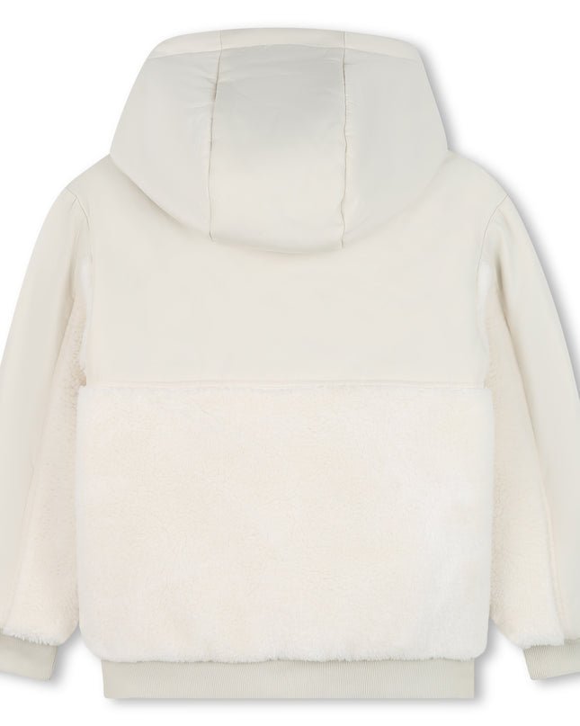 Kids Atelier Boss Cream Hooded Jacket with Plush Panels