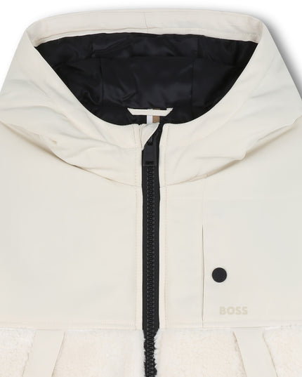 Kids Atelier Boss Cream Hooded Jacket with Plush Panels