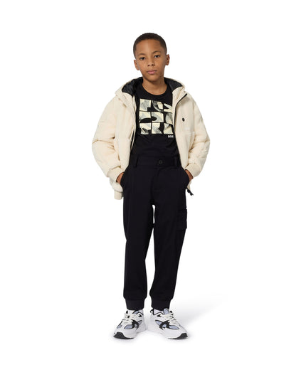 Kids Atelier Boss Cream Hooded Jacket with Plush Panels