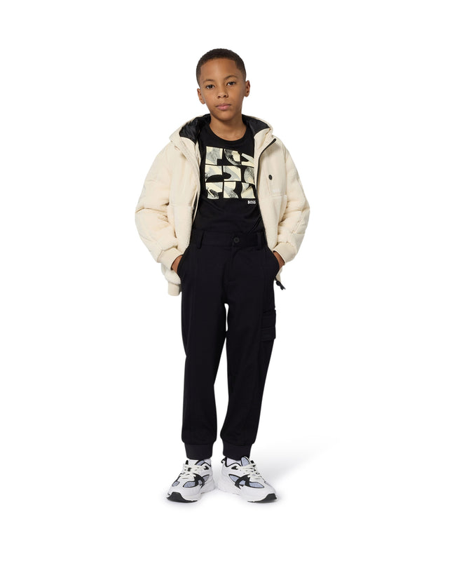 Kids Atelier Boss Cream Hooded Jacket with Plush Panels
