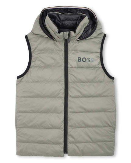 Kids atelier-Boss-Green Reversible Puffer Jacket