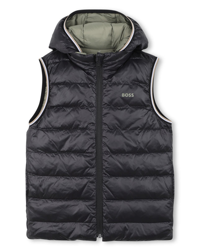 Kids atelier-Boss-Green Reversible Puffer Jacket
