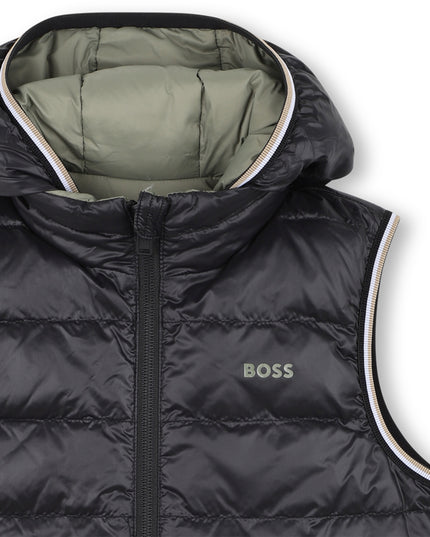Kids atelier-Boss-Green Reversible Puffer Jacket