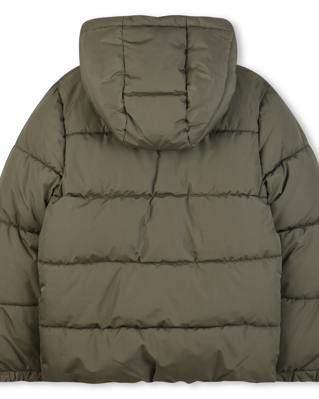 Kids Atelier-Boss-Olive Green Hooded Puffer Coat