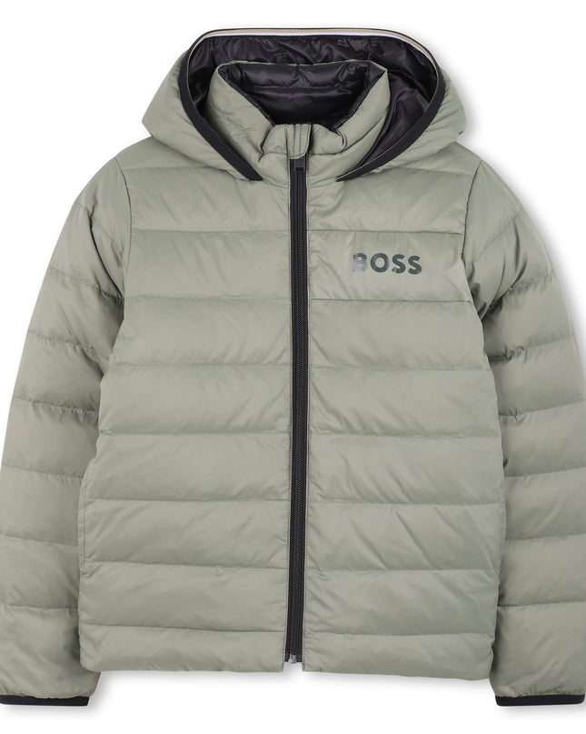 Kids Atelier-Boss-Green Reversible Puffer Jacket