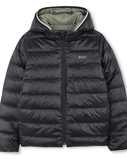 Kids Atelier-Boss-Green Reversible Puffer Jacket