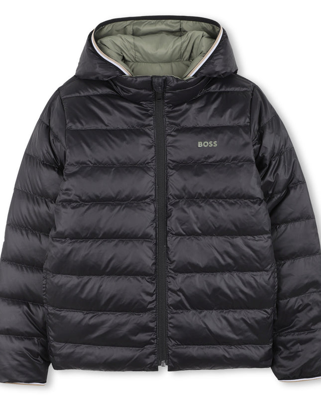 Kids Atelier-Boss-Green Reversible Puffer Jacket